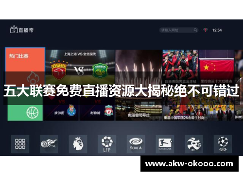 五大联赛免费直播资源大揭秘绝不可错过